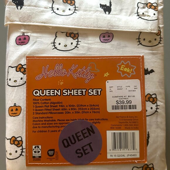 Hello Kitty Halloween Queen Sheet Set - Picture 3 of 3